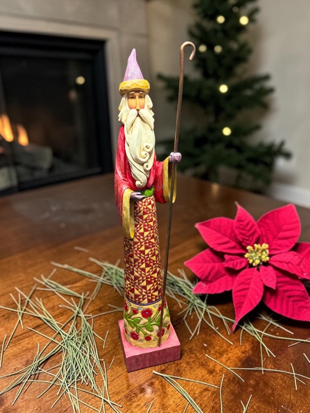 Vintage 2004 Heartwood Creek Jim Shore - Pencil Santa “Gathering Joy” 17.5” Tall
